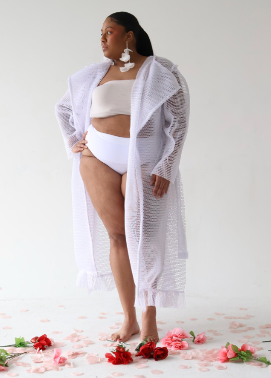 PLUS SIZE FISHNET WEDDING, BRIDE TO BE JACKET- THE KERNESHA JACKET
