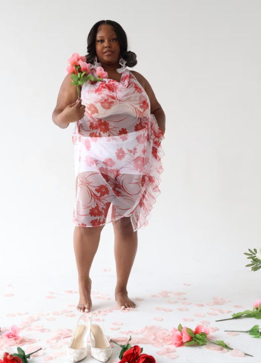 PLUS SIZE WOMENS MESH LINGERIE TOP- THE LOVERS TOP