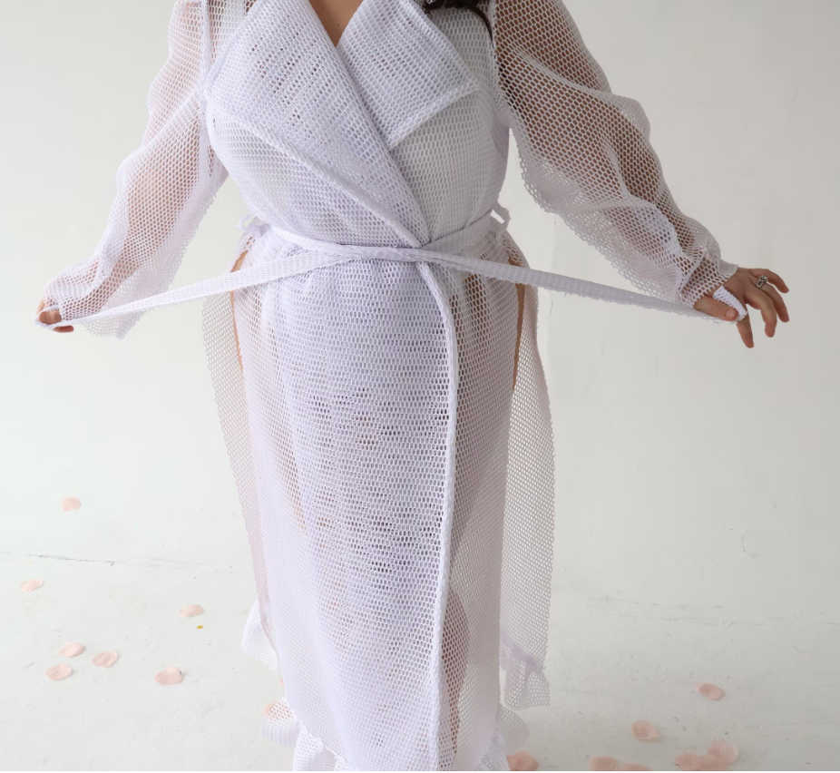 PLUS SIZE FISHNET WEDDING, BRIDE TO BE JACKET- THE KERNESHA JACKET